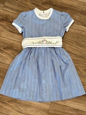 Marco & Lizzy Classic Blue and White Plaid Girls (4) Dress with Holiday Belts